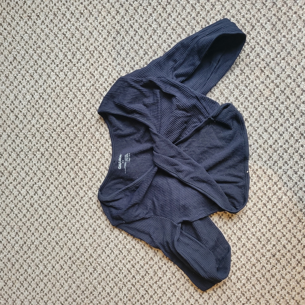 Garage Black Ribbed Knit Top - Picture 3 of 5